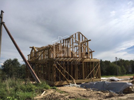 Строительство каркасного дома по индивидуальному проекту  в п.Ропша Ленинградской области.